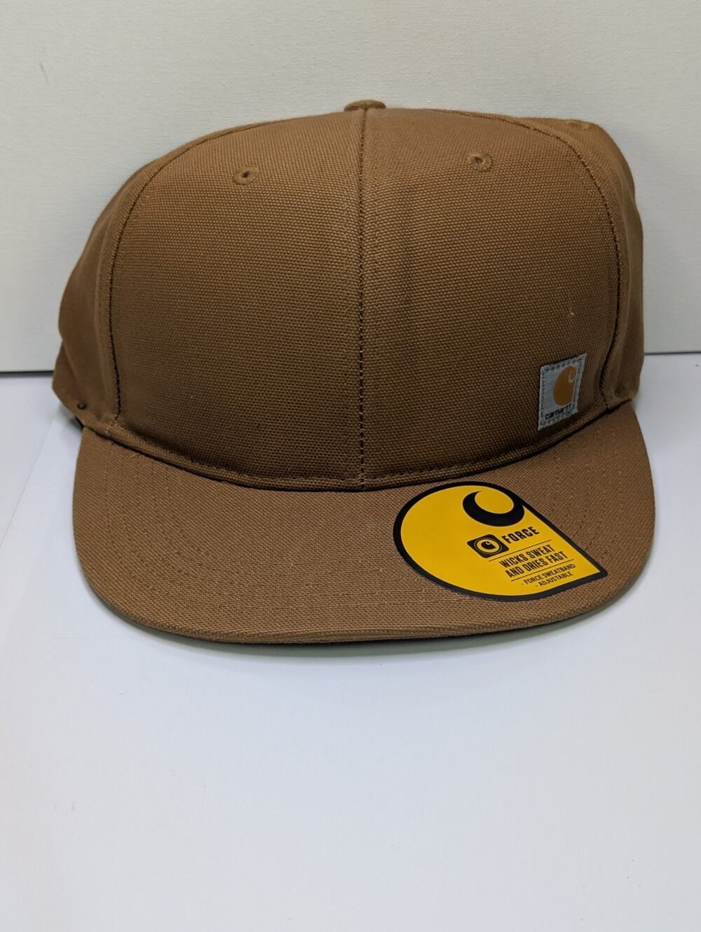 Carhartt 101604-211 Firm Duck Flat Brim Cap Brown Force Snapback Hat NWT